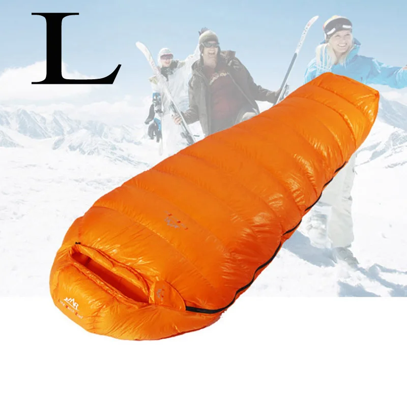 LMR гусиный пух 1000 г наполнение Мумия спальный мешок-15~ 0 ультра-легкий Открытый Кемпинг взрослый дышащий ленивый мешок - Цвет: Orange L