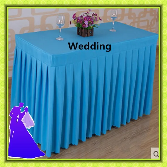 Marious Brand 180*45*75cm wedding cheap table skirt polyester for sale