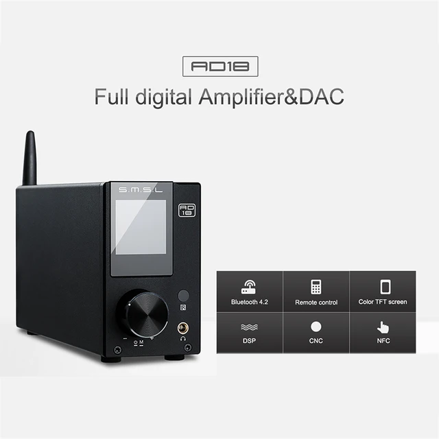 S.M.S.L SMSL AD18 Bluetooth4.2 USB DSP HIFI Digital Decoding Power Amplifier Headphone AMP TAS5508C TAS5342A Bluetooth DAC 2