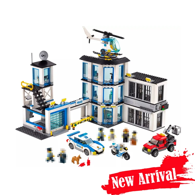 

LELE 39058 Police Station City Police Figures Building Blocks Bricks Toys For Children Model Compatible with legoINGly 60141