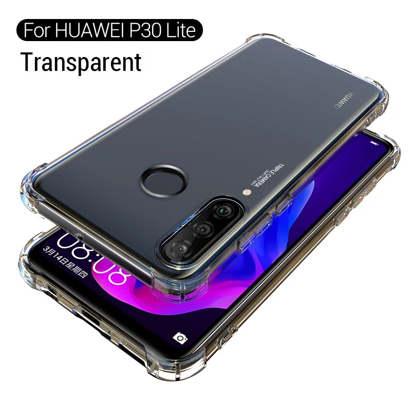 PZOZ для huawei p30 lite Силиконовый противоударный защитный чехол p30 pro Роскошный прозрачный защитный чехол huawei p30 силиконовый чехол - Цвет: Transparent