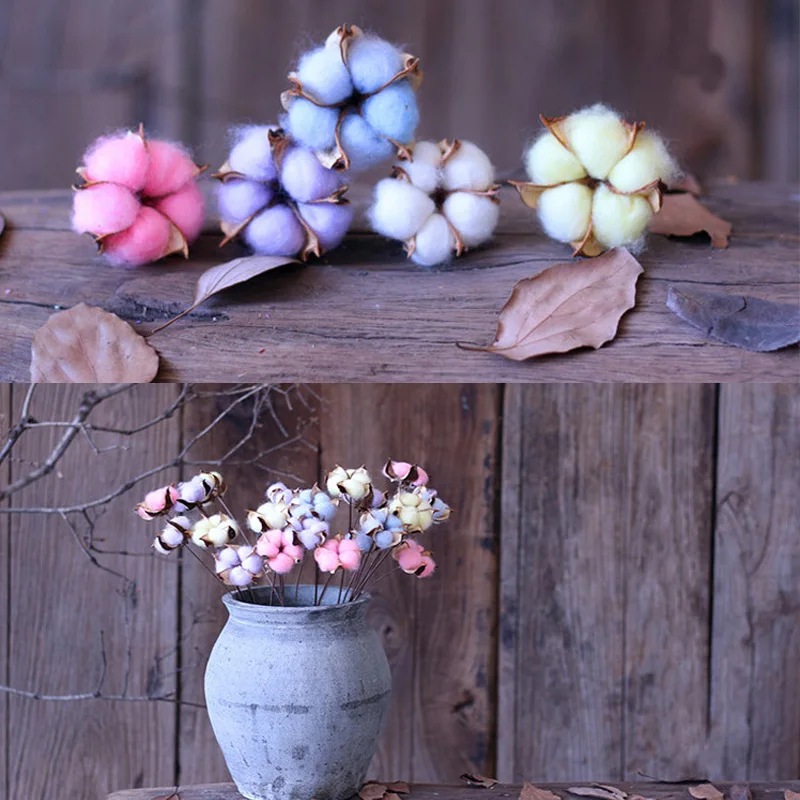 Cotton Flower Natural Plant Dried Bouquet Room Wedding Party Home DIY Decor G3G9 