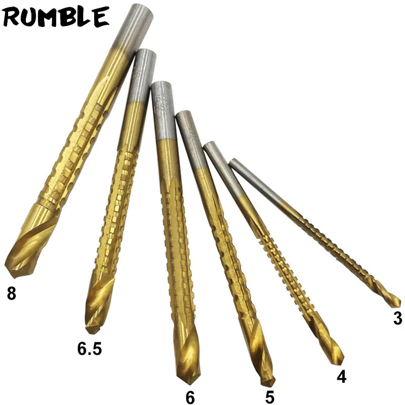 6pcs Drill Bits Hss Titanium Twist Drill Bit Metric 3 8mm Micro Mini Drills Bits Wood Metal