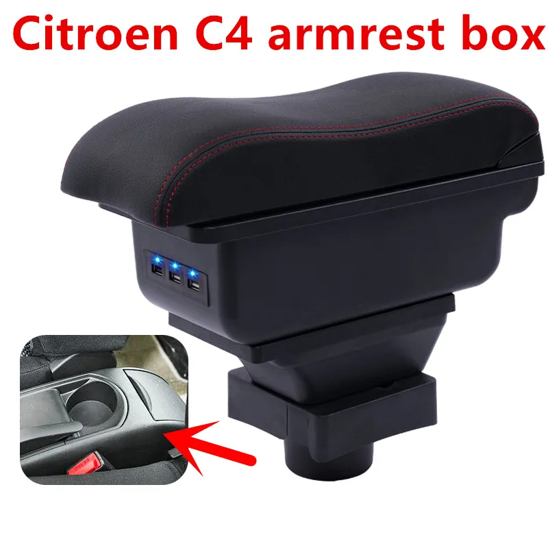 For Citroen C4 armrest box central Storage content box holder products interior car-styling decoration accessories parts For Citroen C4 armrest box central Storage content box holder products interior car-styling decoration accessories parts