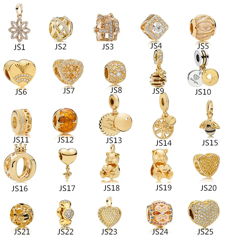 Подходит pandora Charms браслет весна новый серебряные бусины 925 пробы блеск соты