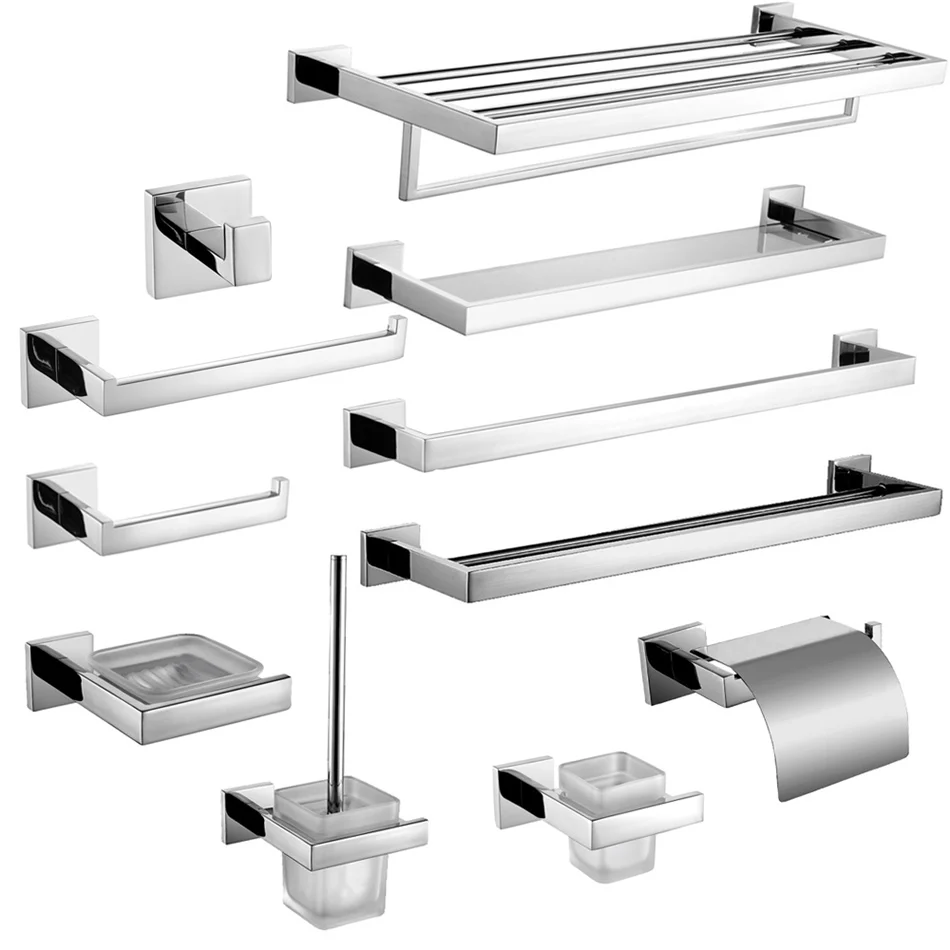 Лейден SUS 304 нержавеющая сталь аксессуары для ванной набор хром полированная бумага держатель вешалка для полотенец крючок аксессуары