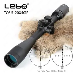 LEBO TC 6,5-20x40 SP Riflescopes первая фокальная плоскость Боковая регулировка параллакса Mil-dot стекло Травленое Сетка Тактическая, для охоты, для ружья