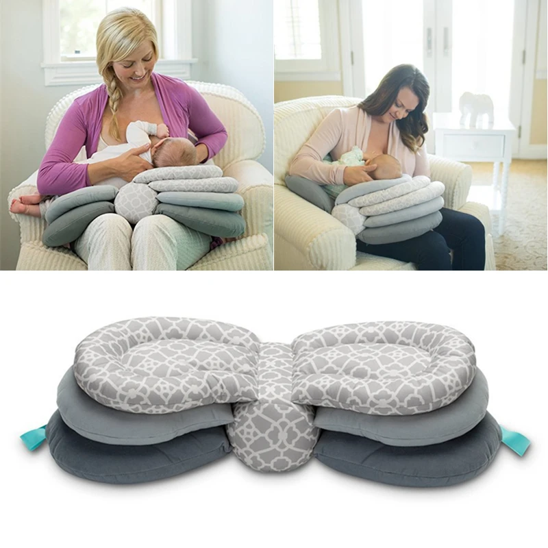 Baby Nursing Pillows Breast Feeding Layered Washable Cover Adjustable