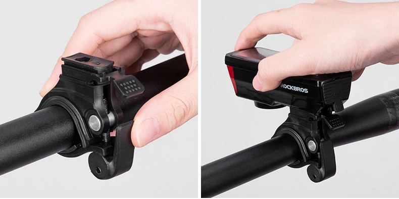 Best ROCKBROS Solar USB Charging Bike Bicycle Headlights IPX4 Waterproof 2 in 1 Bike Bell Light Sensing Smart Switch Bike Accessories 18