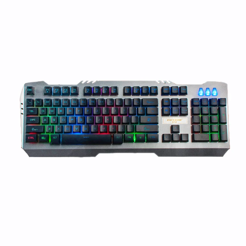 

Rainbow Gaming Keyboard Glowing Metal Iron Board Computer Wired Keyboard
