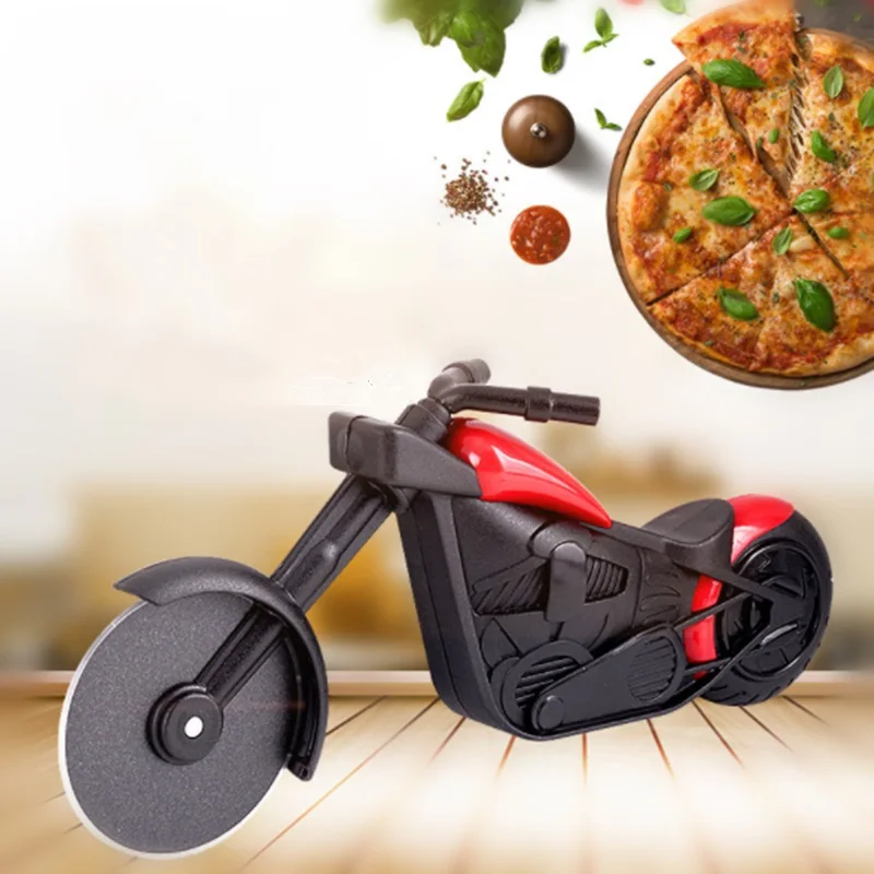 

DROPSHIPPING High Detail Motorcycle Pizza Cutter Wheel Cutter Motorbike Roller Pizza Chopper Slicer Toy Gift For Christmas