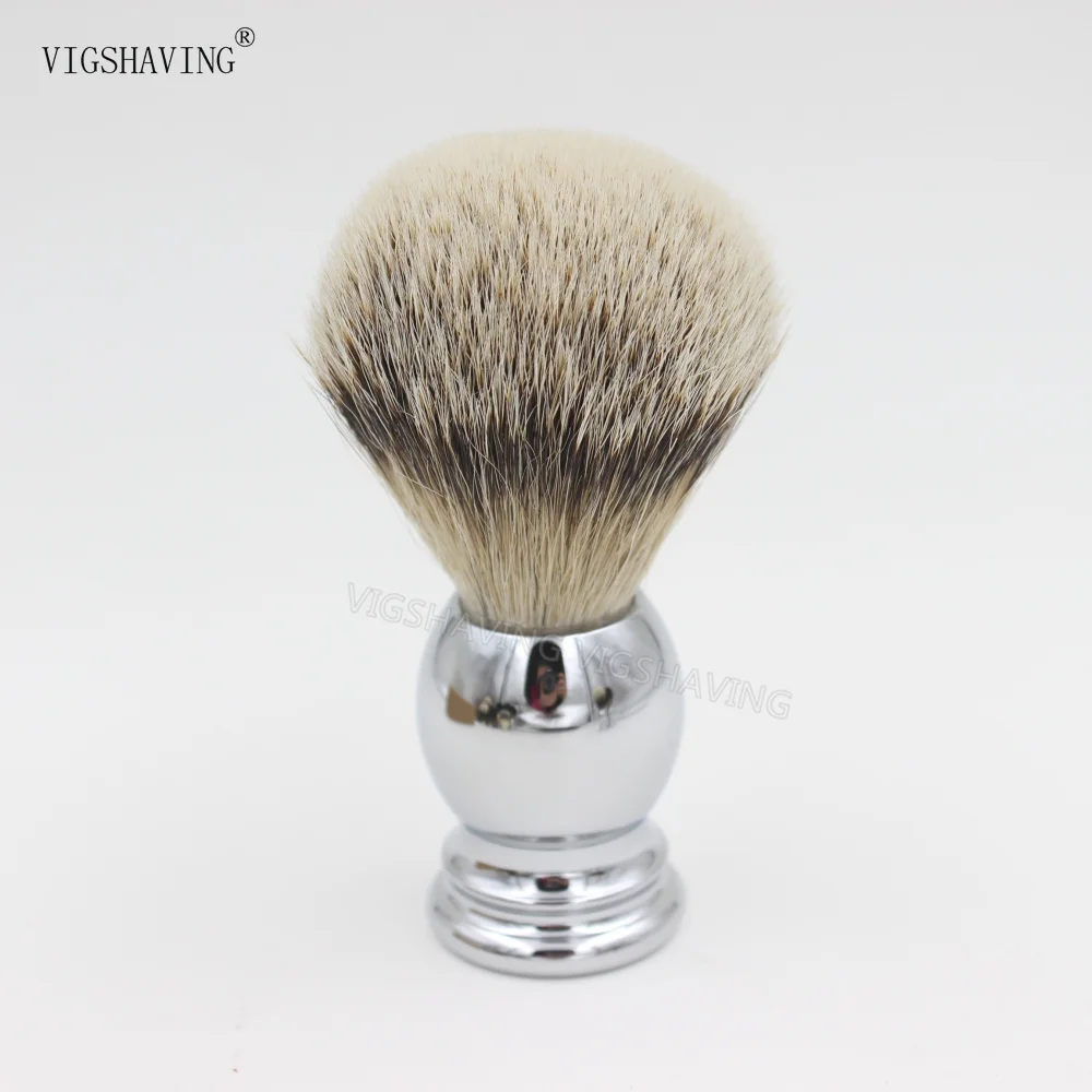 

Chrome plated Metal Handle Silvertip badger hair shaving brush