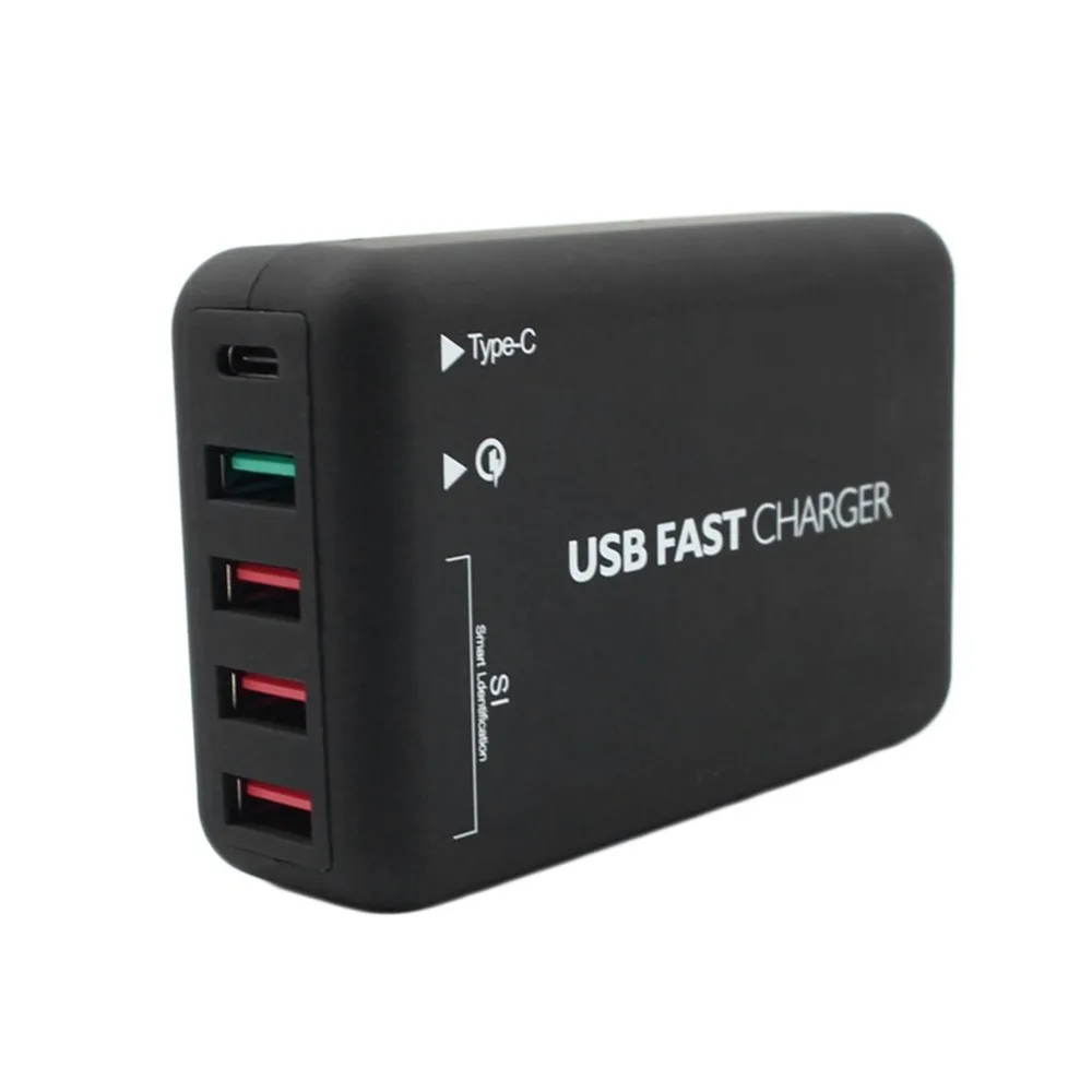 

5 USB Charger Quick Charge 3.0 Universal Mobile Phone & Tablet Charger Portable Charging with USB Type C For iPhone Samsung 30W