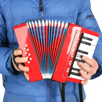 

17-Key 8 Bass Mini Small Accordion Educational Keyboard Musical Instrument Rhythm Band Toy Accordion for Kids Children Beginner