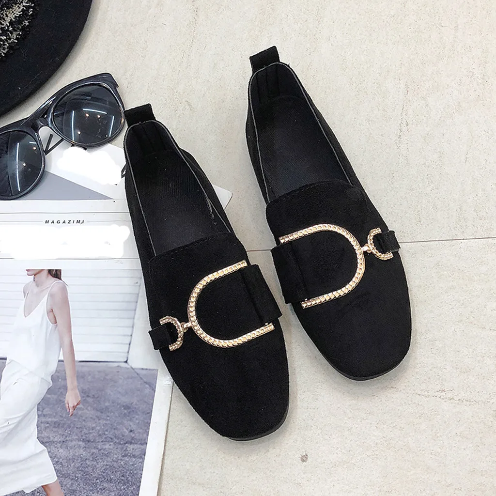 

New Western Style Fashion Retro Women comfortable Square Head Platform Low-heeled Peas Soft Shoes Flats Big Size 35-40 10