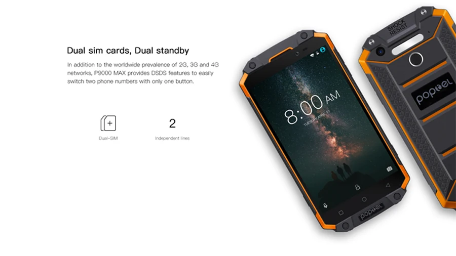 POPTEL P9000 Max IP68 водонепроницаемый ударопрочный мобильный телефон 5," FHD 4 Гб ОЗУ 64 Гб ПЗУ MT6750V Восьмиядерный 13 МП NFC OTG отпечаток пальца