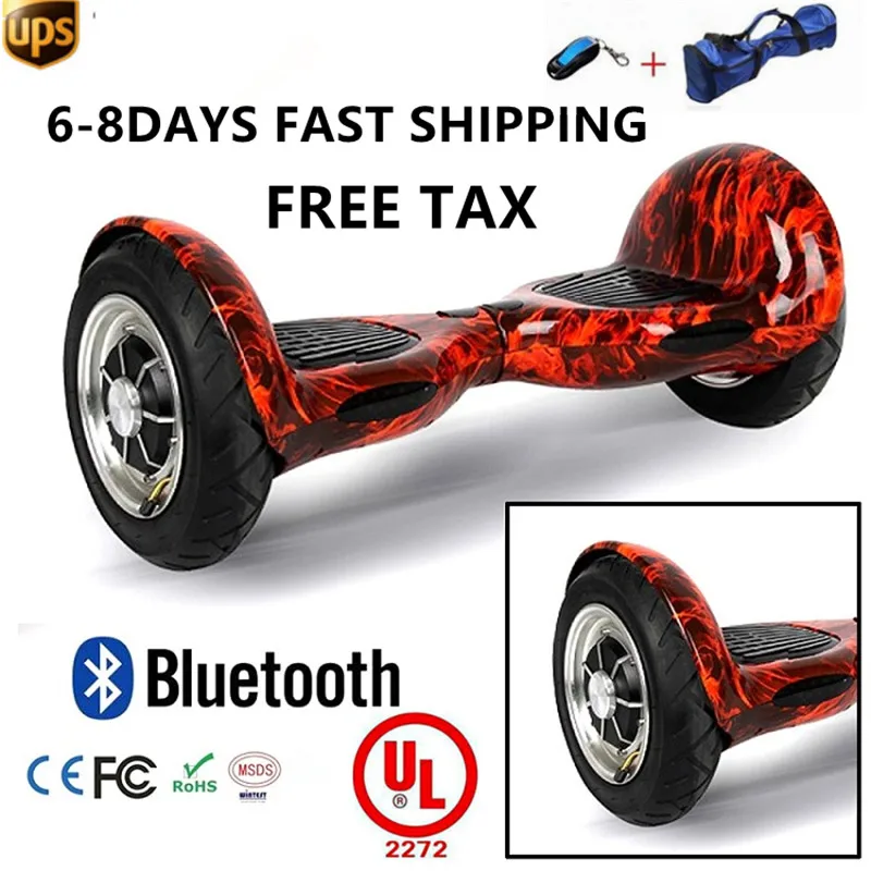 

10 inch Hoverboard Electric self balancing Scooter Bluetooth Music Remote Control skateboard wheels UL2272 3-15 days of delivery