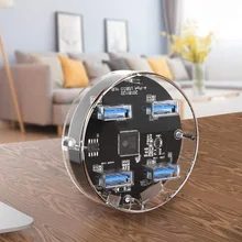 4 порта USB3.0 прозрачный Настольный концентратор с резиновой противоскользящей накладкой внешний источник питания