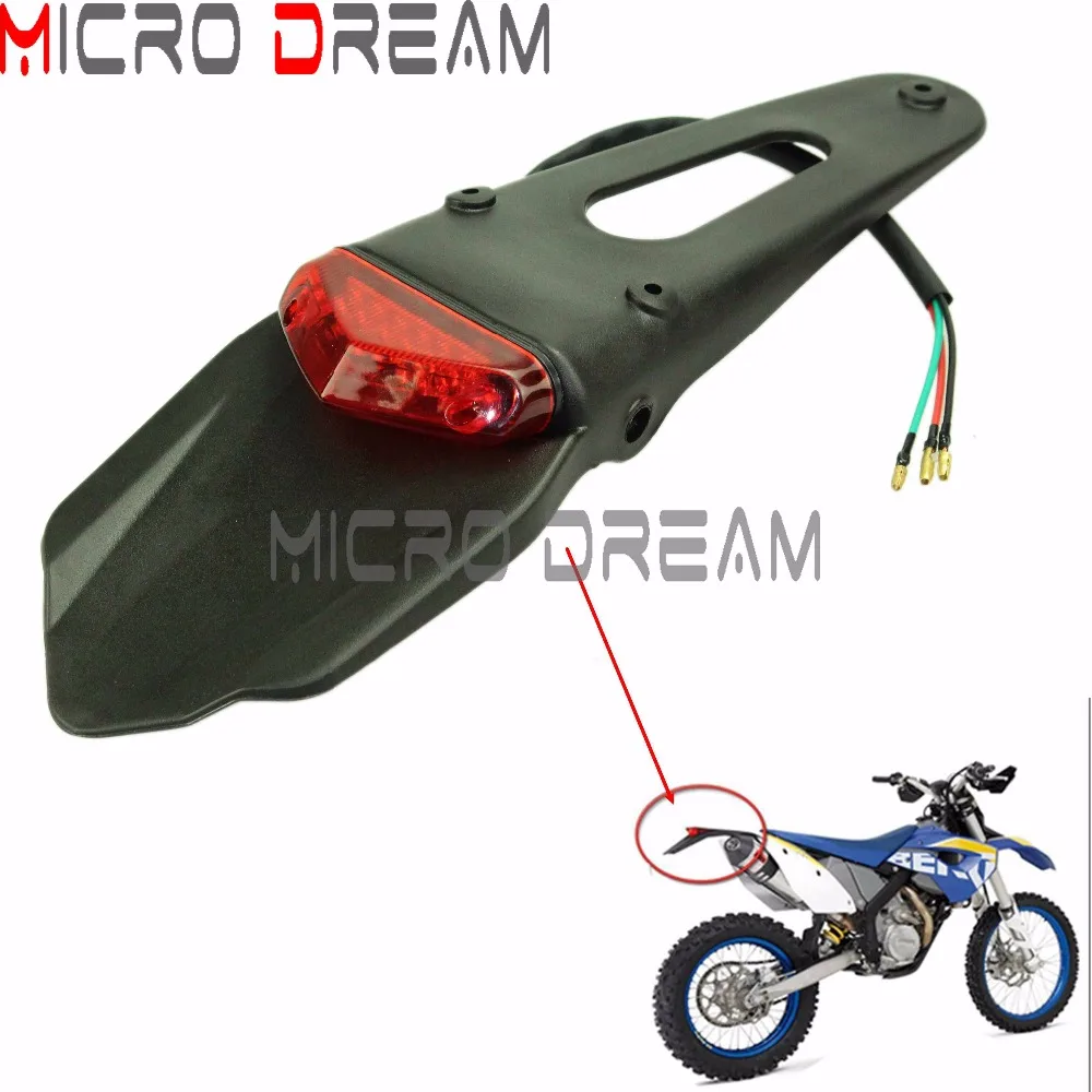 

Universal Motorcycle Offroad Rear Fender LED Brake Tail Light Enduro License Plate Bracket Holder For Kawasaki klx Suzuki drz