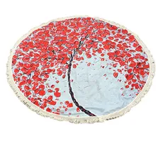 Top Selling! 2017 New Round Tassel Hippie Tapestry Beach Picnic Throw Yoga Mat Towel Blanket Beautiful Gift drop shipping Mar16