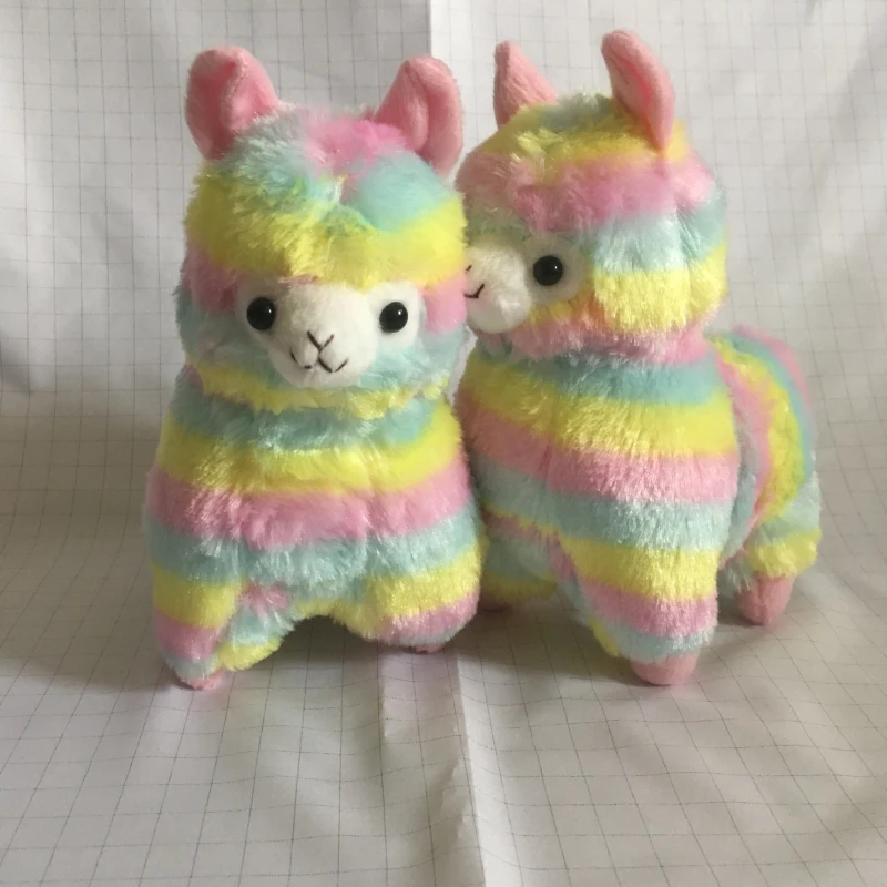 2pcslot 17cm Rainbow Alpaca Vicugna Pacos Plush Toy Japanese Soft Plush Alpacasso Baby Stuffed Animals Alpaca Gifts T118