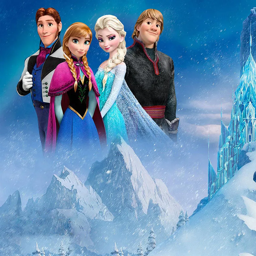 

Art Cloth Custom Cartoon Photography Backdrops Prop Frozen Theme Dairy Queen Cold Forest Crystal Anna Photo Studio Background