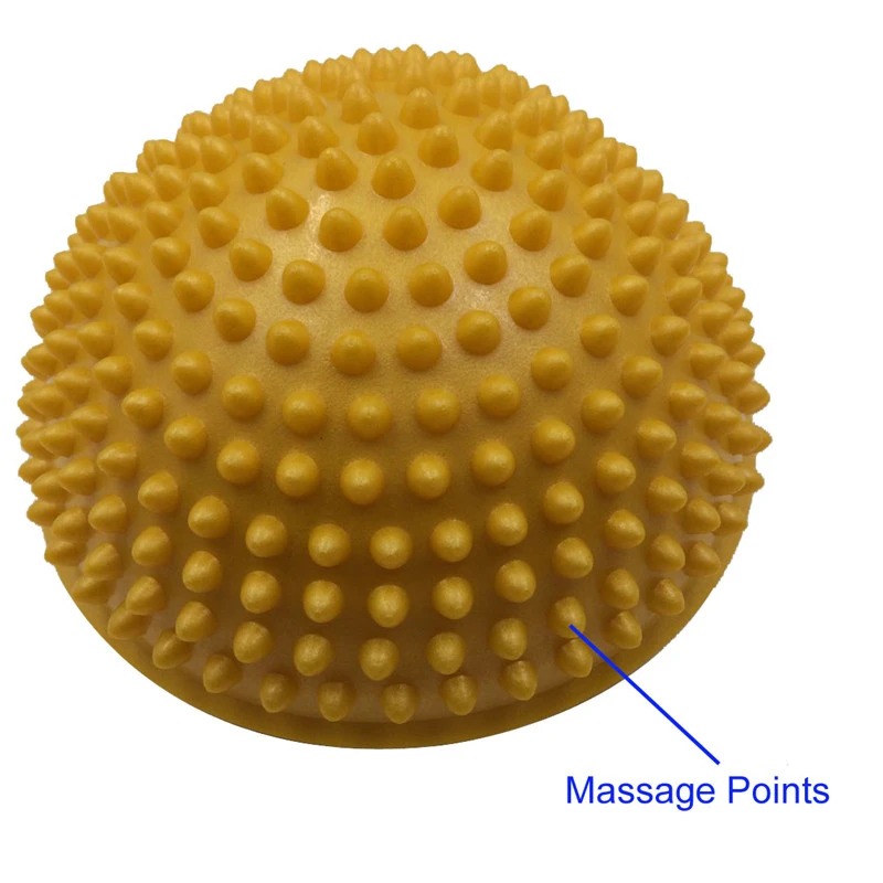 PVC 2019 Inflatable Half Yoga Balls Massage Point Fitball Exercises Trainer Stabilizer GYM Pilates Fitness Balancing gym ball 68