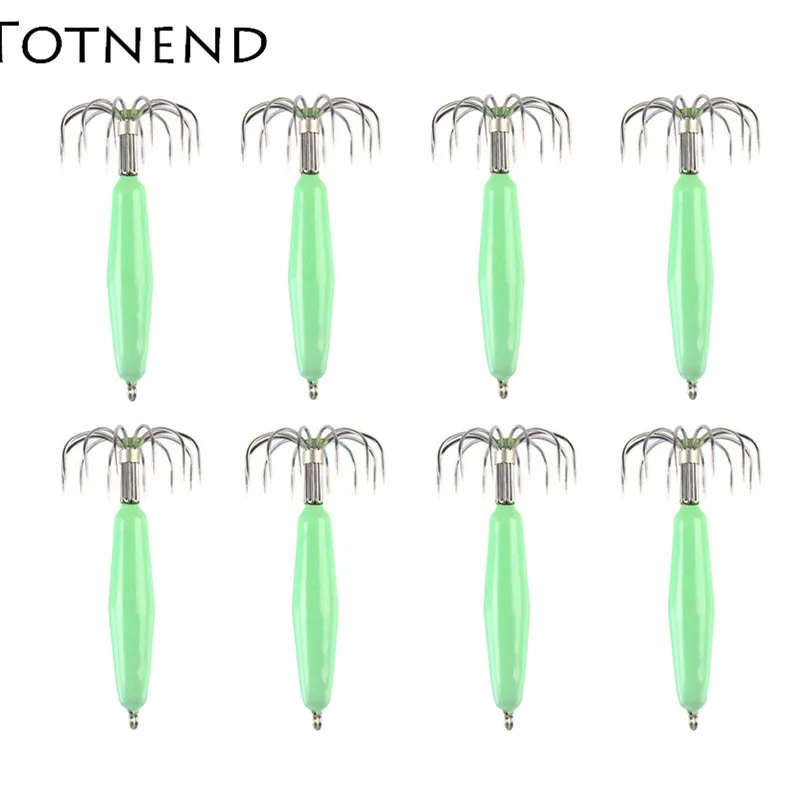 

1PC Stainless Steel Luminous Squid Hook No Barbed 12 Needle Blowing Umbrella Hook Octopus Hook Squid Fishing Hook
