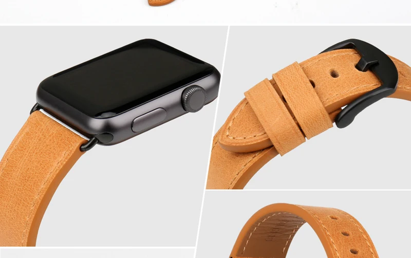 Ремешок MAIKES из натуральной кожи для часов Apple Watch Series 4 3 2 iWatch Band 42 мм 38 мм Браслет Apple Watch Band 44 мм 40 мм