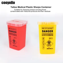 Портативный 1Л Медицинский жесткий пластиковый контейнер для татуажа с откидной крышкой для макияжа иглы для татуажа мусорная коробка мини мусорная корзина
