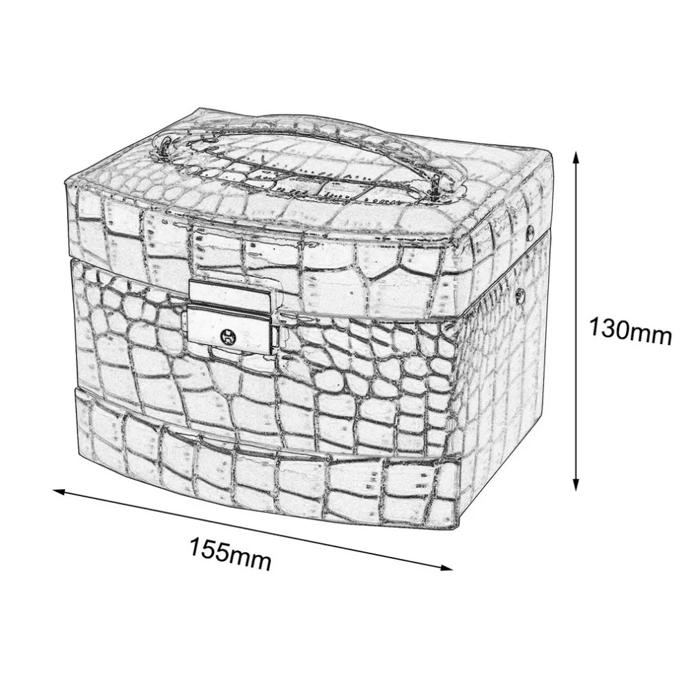 Высококачественная крокодиловая печать, коробка для демонстрации ювелирных изделий, 3 слоя, кольцо, ожерелье, чехол для ювелирных изделий, Дамский подарок для хранения домашних запасов