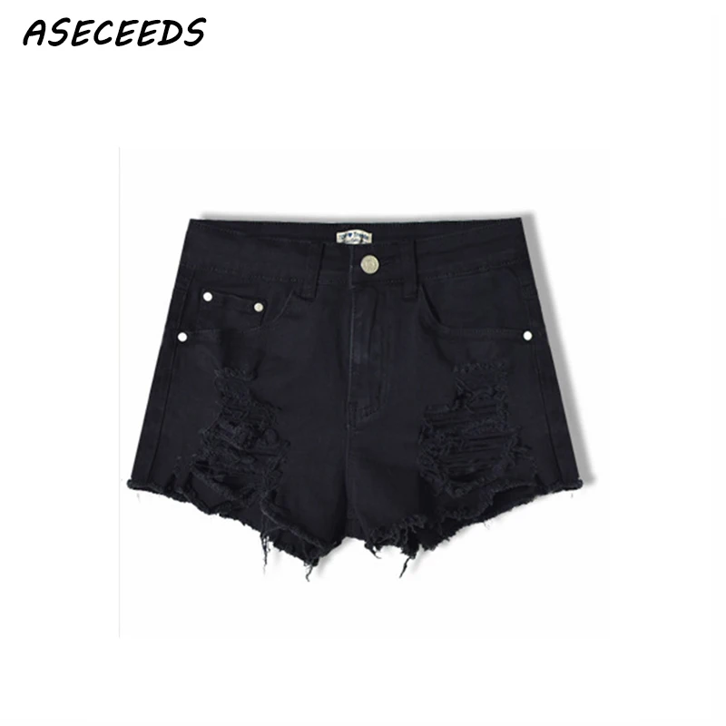 2018 Summer Jeans Shorts Women Casual Trouser High Waisted Black Sexy Ripped Short Denim For |