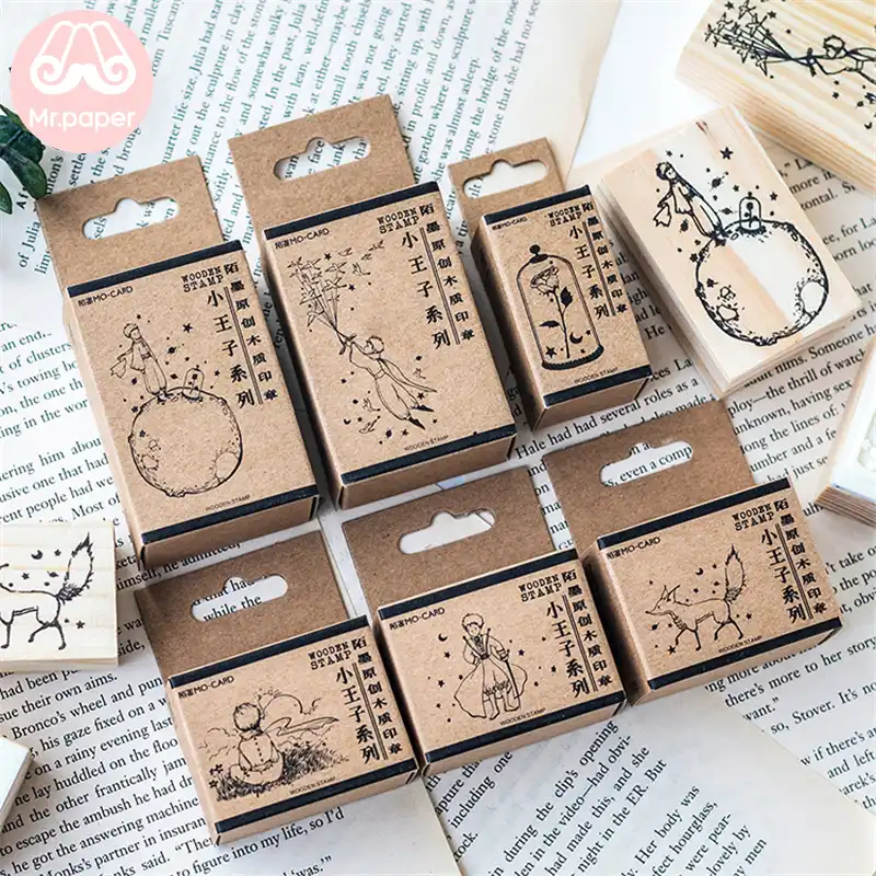 Mr Paper Dreamy Мультфильм Маленький принц Роза лиса деревянные и резиновые штампы для скрапбукинга украшения для самодельного изготовления стандартных деревянных штампов