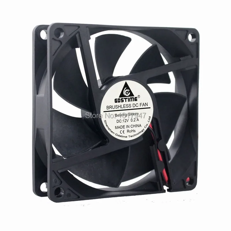 Gdstime-ventilador de Refrigeração dc 12v 2pin 8cm 8020 80 mm x 20 mm 8cm 10 Peças - Imagem 3
