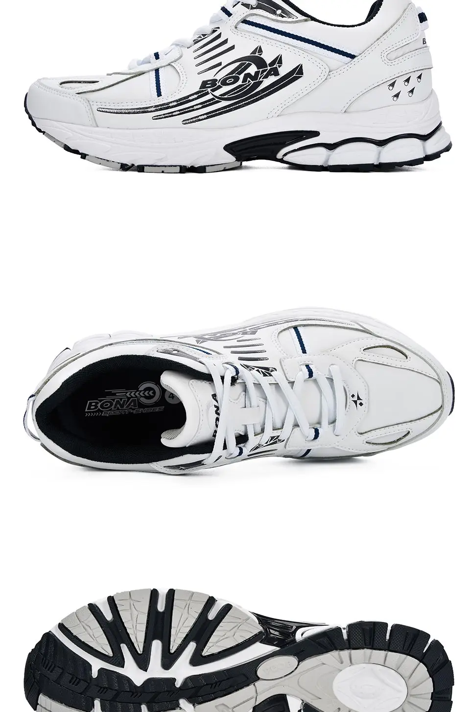 BONA/Мужская Новая модная спортивная обувь для мужчин Уличная амортизация кроссовки спилок кожа дышащие кроссовки прогулочная обувь