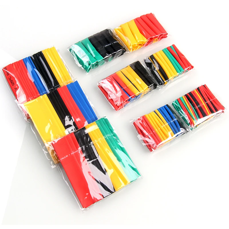 

328pcs 1.0-14.0mm Polyolefin 2:1 8Sizes Cable Sleeves Assorted Heat Shrink Tube Wrap Wire Insulated Shrinkable Tube Kit