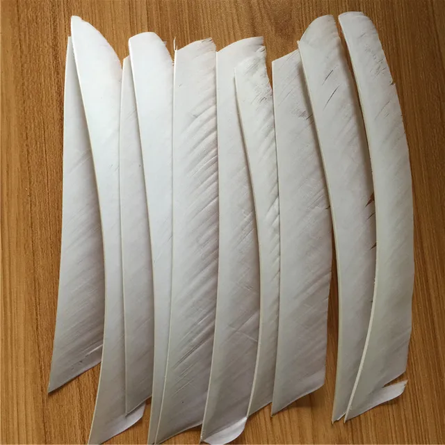 50pcs White Full Length Real Turkey Feather For Archery Hunting And Shooting Arrow Fletching The