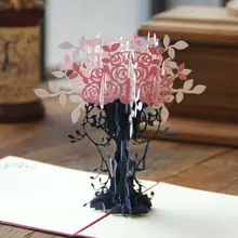 3 шт. много творческих 3D поздравительная карточка пользовательские учителей День благодарения карты Приглашения с Конверт Полые горшок