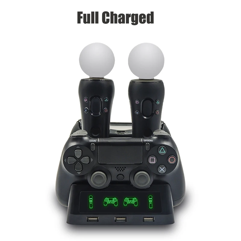 Для Playstation 4 PS4 Slim Pro PS VR PS Move Motion контроллеры 4 в 1 зарядное устройство Dualshock USB зарядная док-станция Подставка для хранения