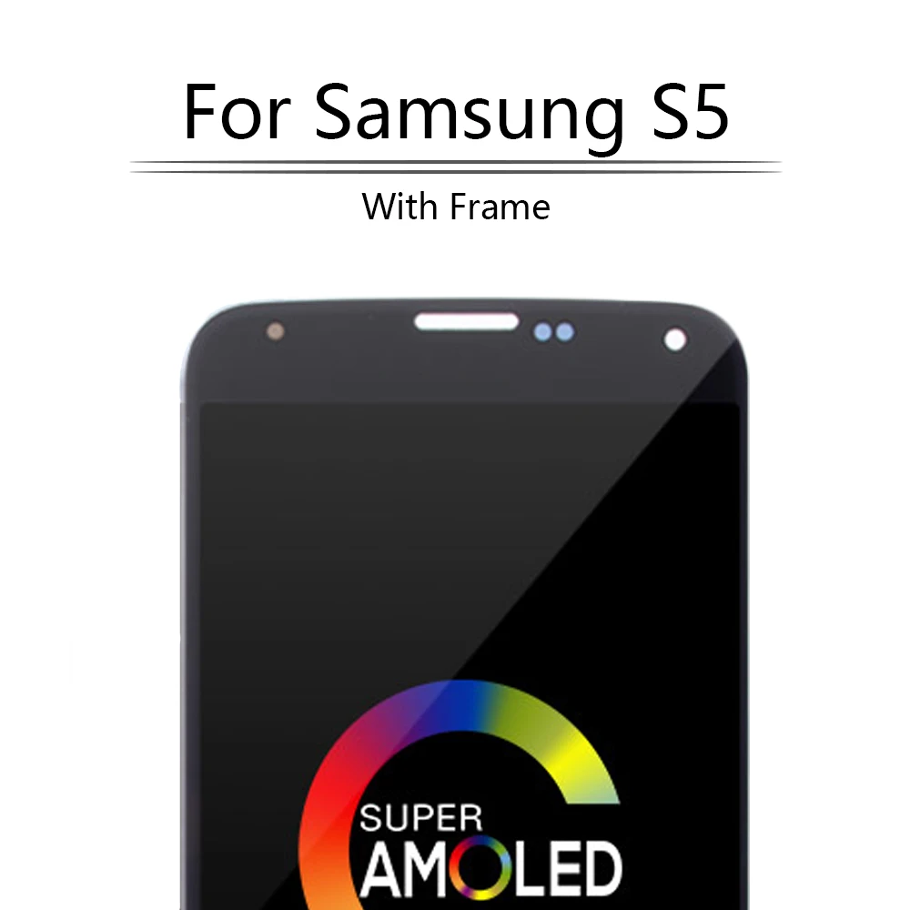 5," Super AMOLED для SAMSUNG Galaxy S5 i9600 G900F G900H G900M G9001 G900R дисплей сенсорный экран ЖК-дисплей для мобильного телефона