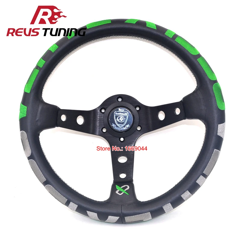 

330mm Deep Dish Car Racing Sport Embroidery Vertex Steering Wheel
