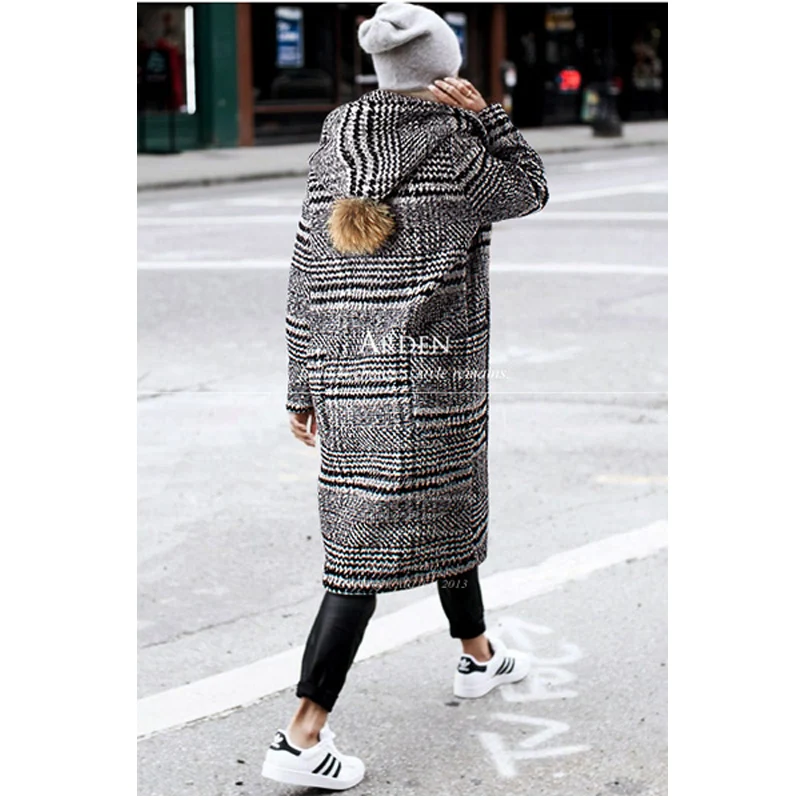 2018 Winter European Style Plus Size XL- 5XL Women Wool&Blends Paid Jackets Hooded Basic Coats Black Outerwear Dollar Price