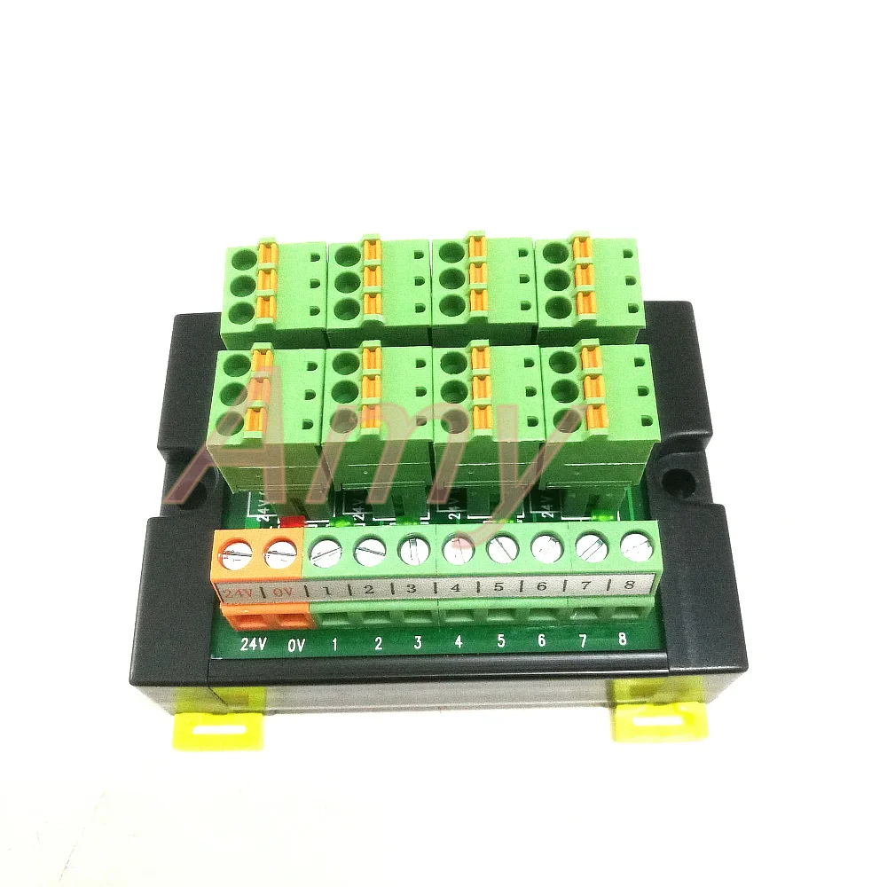 Plc Morsettiera Modulo Sensore 3 Filo Di 8 Bit Di Ingresso E Di Uscita Su Guida Din Primavera Cablaggio Led