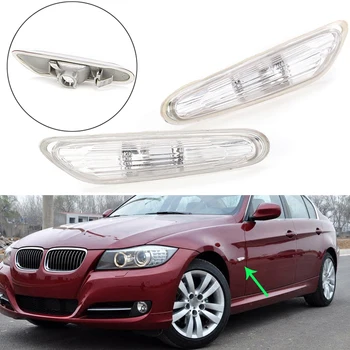 

2pcs Side Marker Turn Signal Lights Clear For BMW E90 E91 E92 E93 2006-2011