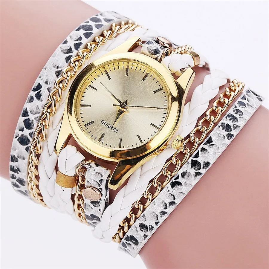 

CCQ Brand Women Leopard Bracelet Watches Ladies Dress Quartz Wristwatches Relogios Femininos 2043