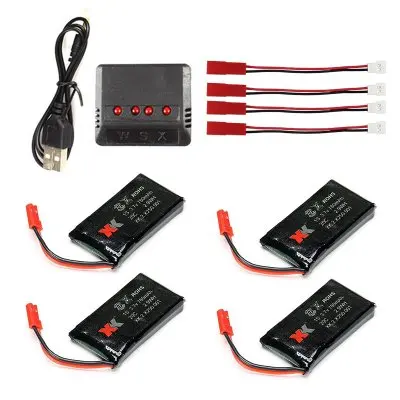 EBOYU(TM) XK X250 RC Quadcopter Spare Parts 3.7V 780mAh 4 X Lipo Battery & 1 X Battery Charger xk x250 quadcopter spare part motor bearing 4pcs