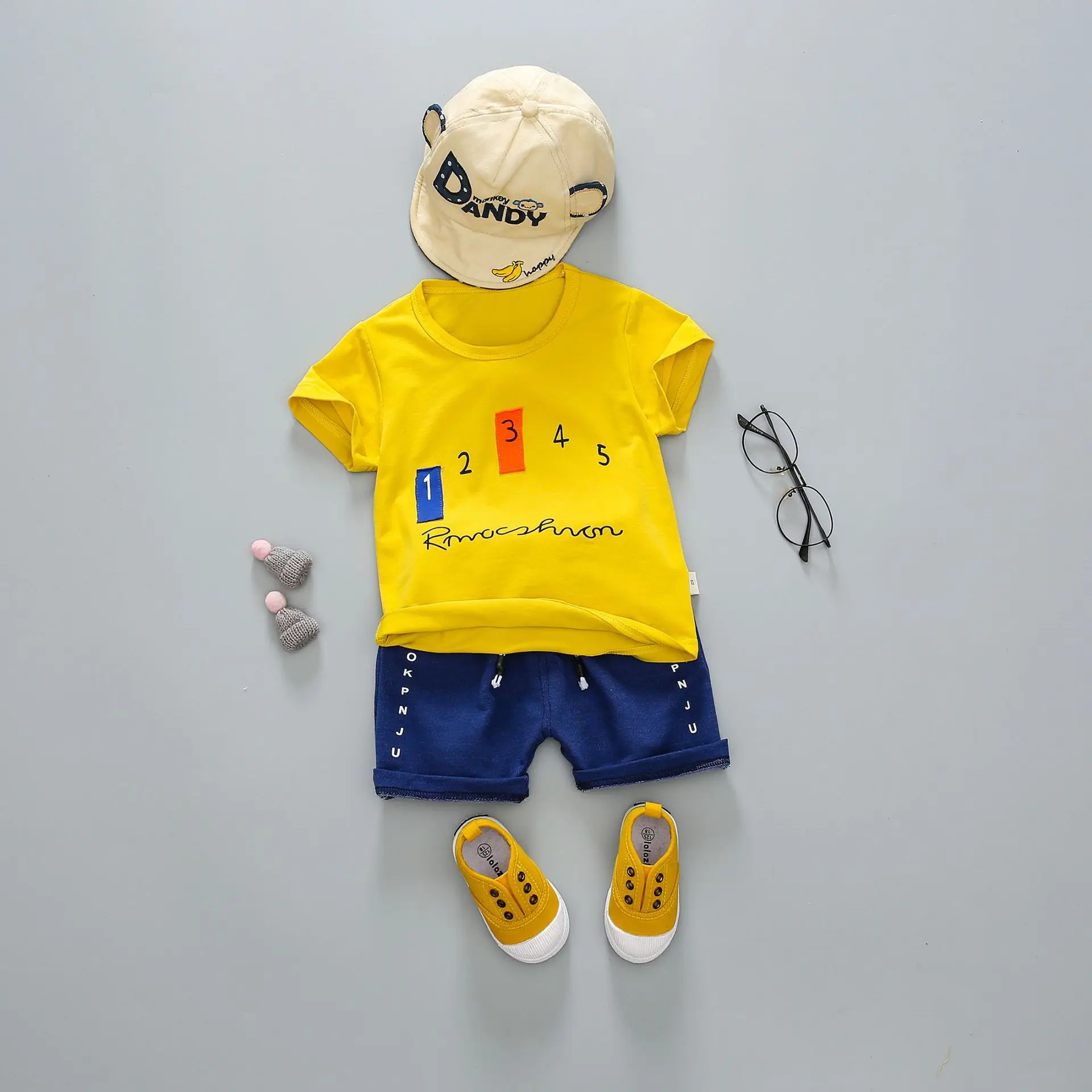 

Baby Boy Clothes Korean Cartoon Short Sleeve T-Shirt + Shorts 2PCS Newborn Kids Clothes Set Bebes Jogging Suit Baby Girl Clothes