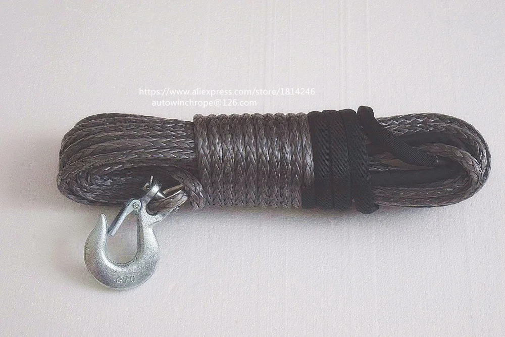 Free Shipping Grey 3/8"*100ft Synthetic Rope,Replacement Winch Cable,3/