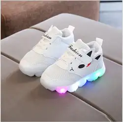 2018 Осенние новые светящиеся детские кроссовки для мальчиков и девочек с подсветкой Повседневная светодио дный обувь спортивная обувь
