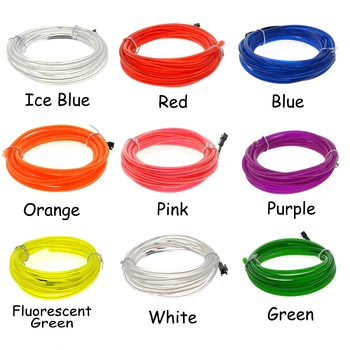 

5MM Neon Light Dance Party Decor car Lights Neon LED lamp Flexible EL Wire Rope Tube Waterproof LED Strip 1-10M